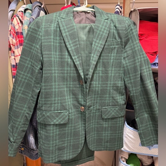 Cat & Jack Other - Youth Green Plaid Blazer suit with pants size husky 12